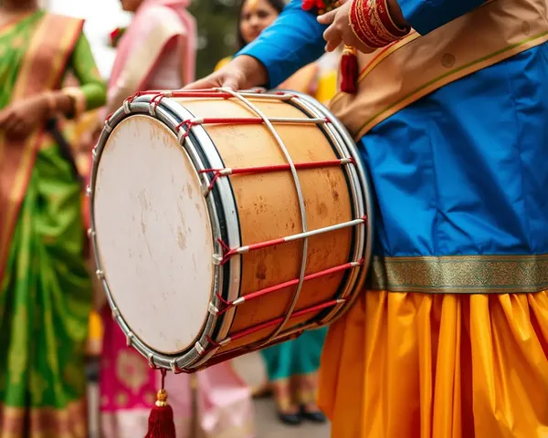 Dholak Drum Beats Lead Traditional Indian Wedding Procession