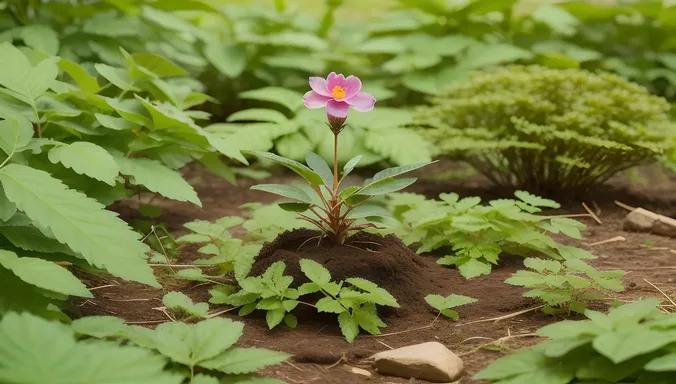 Dicot Plant Growing in Lush Green Meadow Photograph