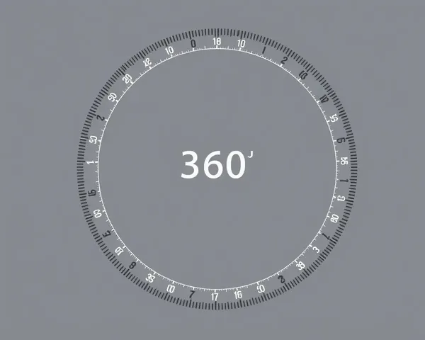 Digital Illustration of Printable 360 Degree Protractor with Gradient