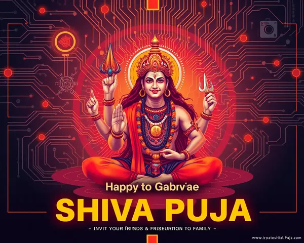Digital Lord Shiva Illustration Shiva Puja Celebration Invitation