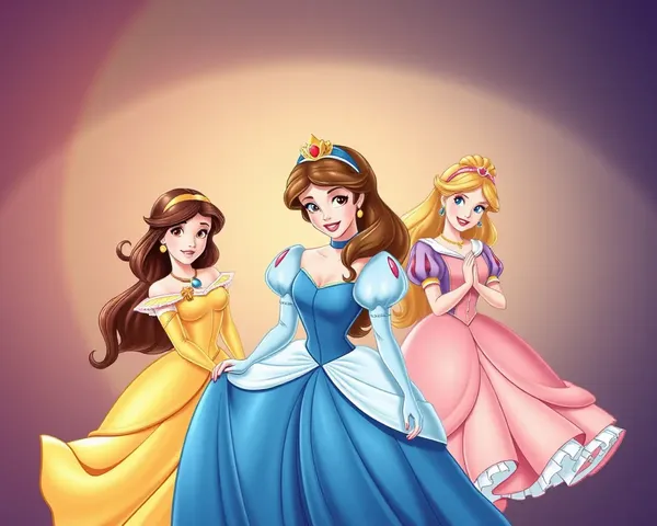 Disney Princess Images in Colorful Vibrant Scenes