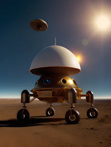 Distant Planet Landing with Alien Creatures and theetam