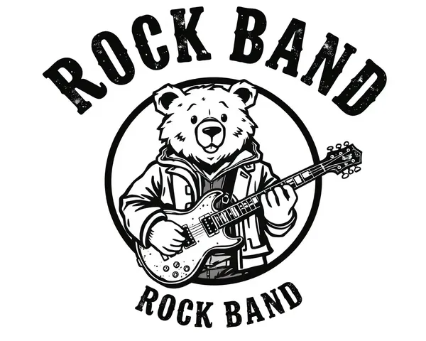 Distressed Bear Logo for Rock Band