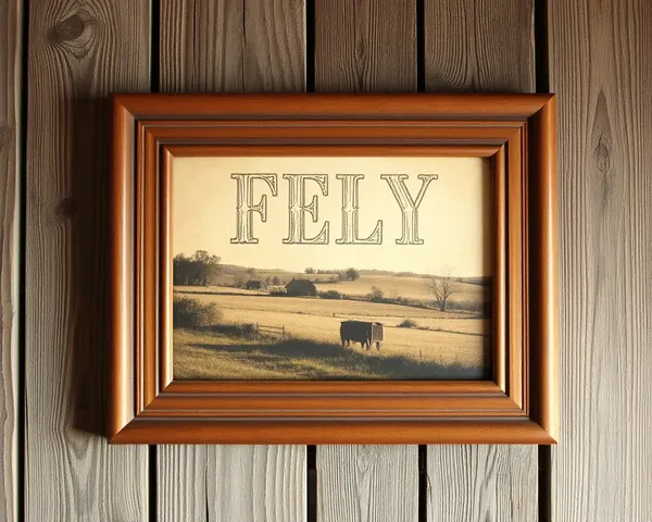 Distressed Font Features Rural Landscape Photo