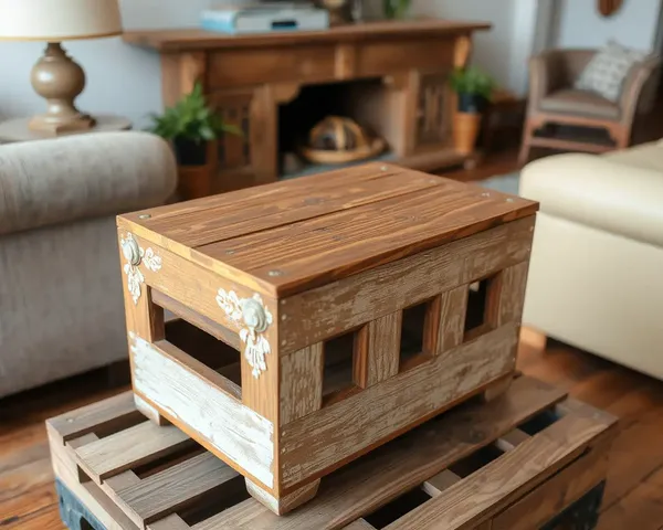 Distressed Wooden Uyyala on Rustic Wooden Crate