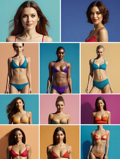 Diverse AI-Generated Undressing Collage