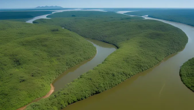 Diverse Brahmaputra River Delta with Lush Vegetation
