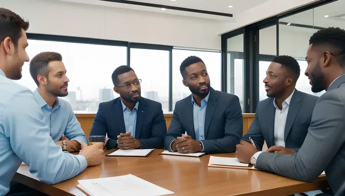 Diverse Group Negotiating Business Deal