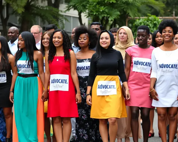 Diverse Group Unites in Advocate Dresses for Human Chain