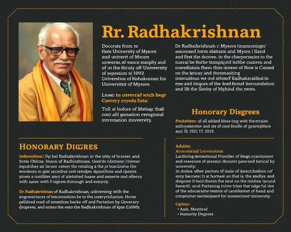 Dr. Radhakrishnan's Academic Achievements and Honorary Degrees