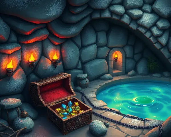 Dragon's Lair near Mystical Pond with Powder Substance