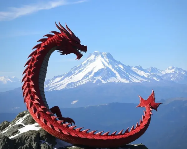 Dragon's Mountainous Lair in Snow-Capped Peaks