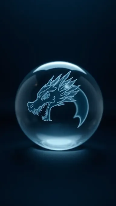 Dragon's Face Etched on Transparent Ball