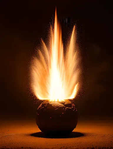 Dragon Ball Erupts with Flames and Sparks