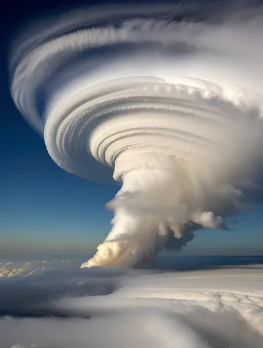 Dramatic Asiatic Typhoon Sweeps Across the Countryside