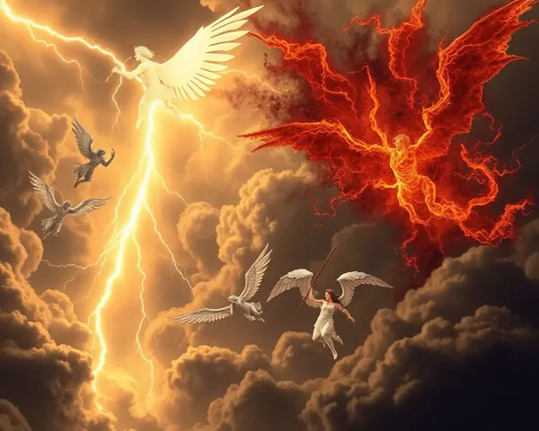 Dramatic Battle Scene in Kingdom of Heaven with Angels and Demons