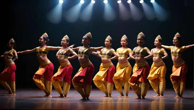 Dramatic Bharatanatyam Performance with Spotlight Anticipation