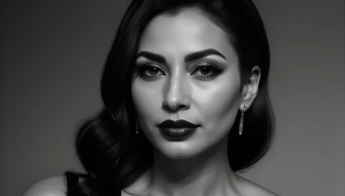 Dramatic Black and White Photo of Beauty Aunty's Strong Features