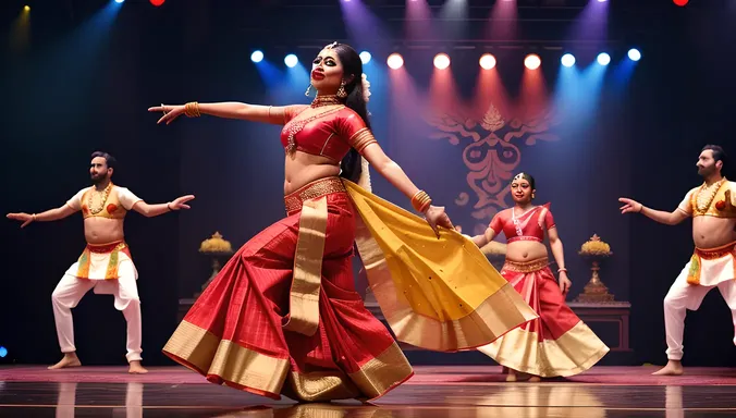 Dramatic Deshi Bhabhi Performing Traditional Indian Dance