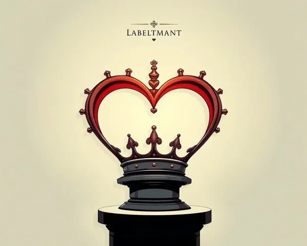 Dramatic Heart-Shaped Crown on Pedestal with Gradient