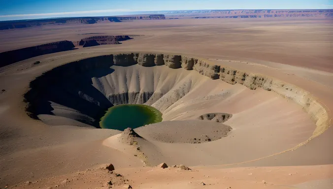 Dramatic High-Angle Shot of Extinct Volcano's Crater Rim