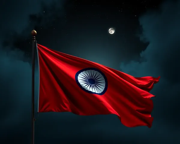 Dramatic High-Contrast Jai Shree Ram Flag Night Sky