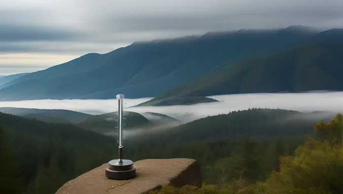 Dramatic Hygrometer Illustration in Misty or Foggy Environment