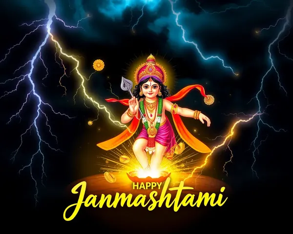 Dramatic Janmashtami Poster Clipart PNG with Lord Krishna's Birth