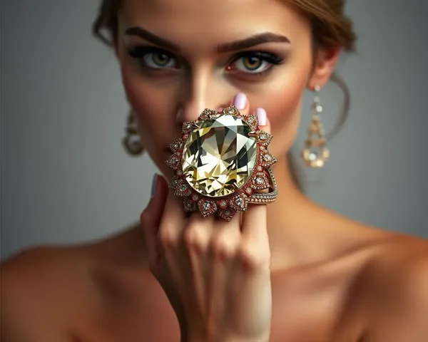 Dramatic Jewellery Model with Oversized Ring in HD PNG