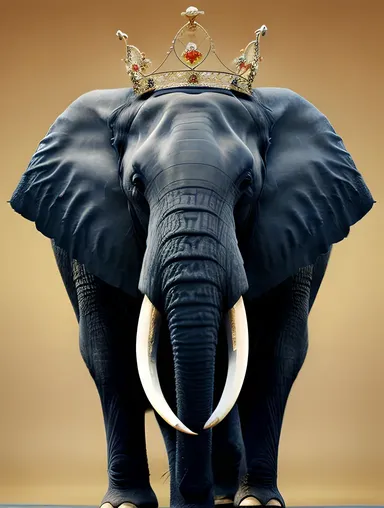 Dramatic Kushti Wallpaper with Majestic Elephant and Gold