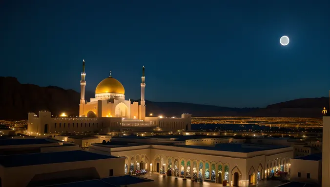 Dramatic Nighttime Masjid Nabawi Pic