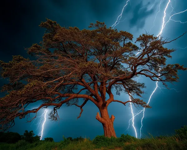 Dramatic Sawan Tree in Stormy Weather