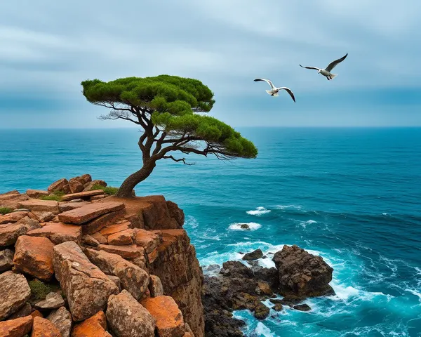 Dramatic Shawaya Tree on Rocky Cliffside