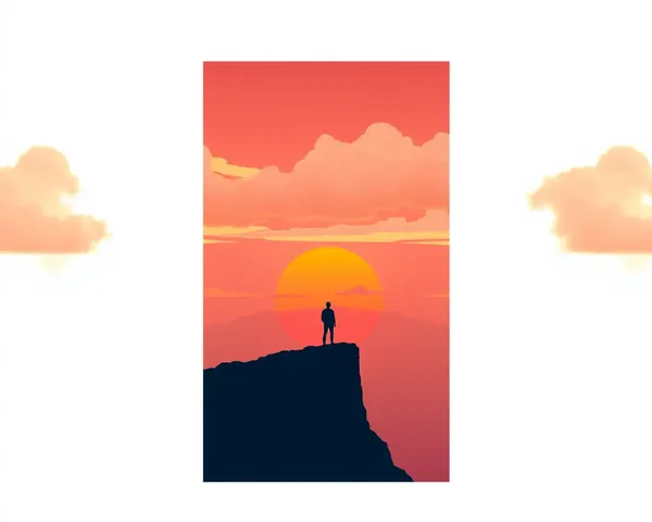 Dramatic Sunset Sky with Silhouette of a Person