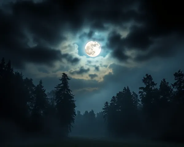 Dramatic Vastu Shanti Patrika Background with Stormy Sky and Moon