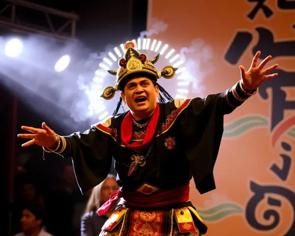 Dramatic Yakshagana Artist in Mid-Performance