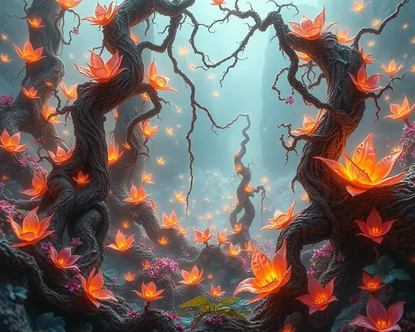 Dreamlike Landscape of Twisted Vines and Cataheal Energy