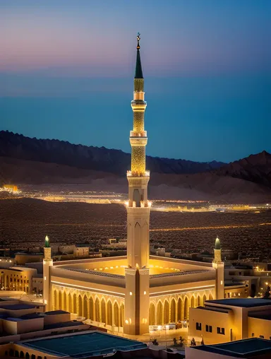 Dreamlike Masjid Nabawi at Dawn's Golden Hour
