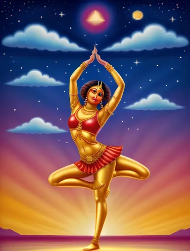 Dreamlike Surreal Nataraja Illustration Ultra HD Wallpaper