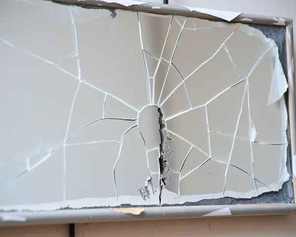 Dry Mirror with White Paint and Grey Edges