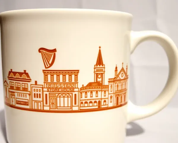 Dublin Coffee Mug with Iconic City Landmarks Embossed