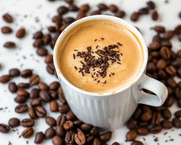 Dublin Coffee Mug with Rich Latte and Coffee Beans