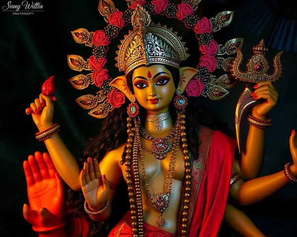 Durga Image Symbolizes Power and Protection Forever