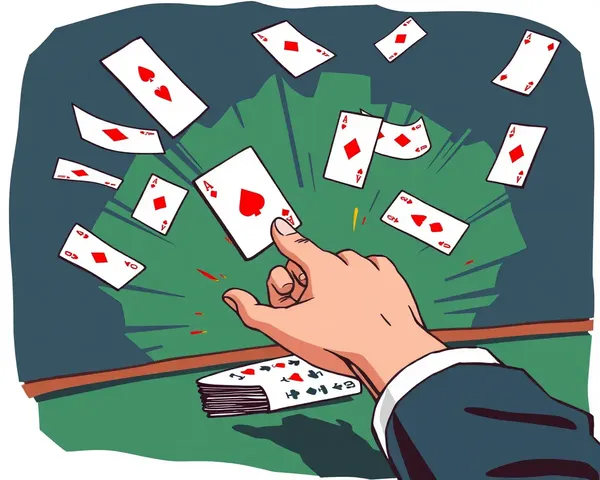 Dynamic Rummy Game with Cards Flying Through the Air