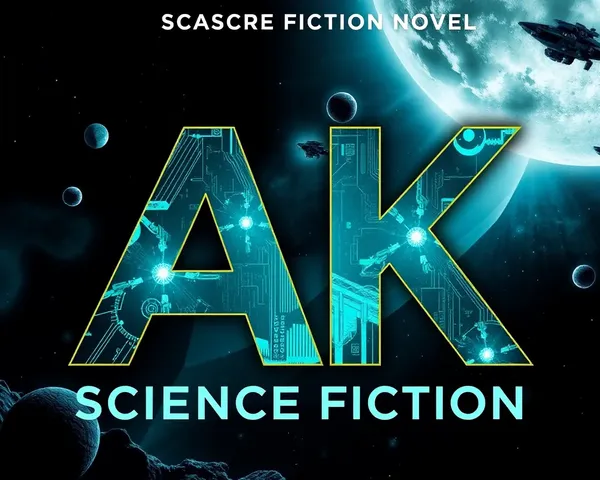 Dynamic Science Fiction Novel Title in Dramatic AK Font Style
