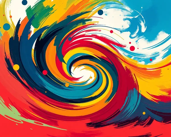 Dynamic Sky with Swirling Colors and Shapes