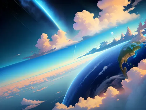 Earth's Atmosphere: Oxygen Molecules in Blue and White Hues