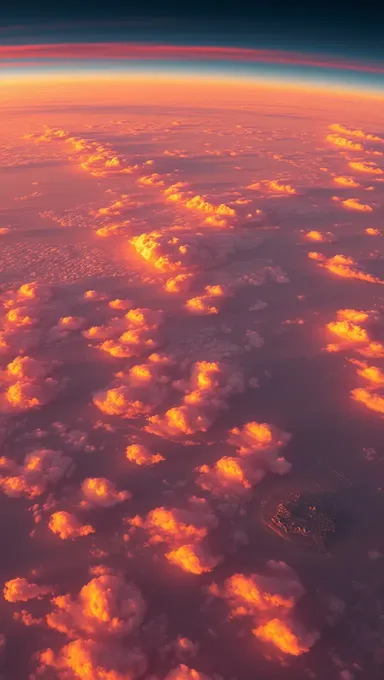 Earth's Atmosphere Glows with Vibrant Colors at Sunset