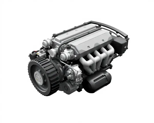 Eeco Car Engine 3D-Rendered with Technical Details PNG