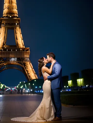 Eiffel Tower Romantic Kiss Photo Editing Website